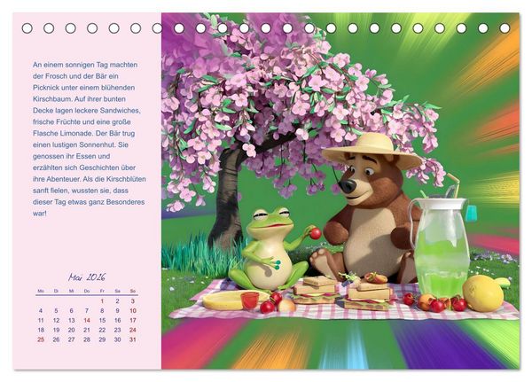 Produktbild: Der Frosch und der B&auml;r - Ein Jahr voller Abenteuer (Tischkalender 2026 DIN A5 quer), CALVENDO Monatskalender