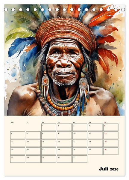Produktbild: Indianische Kultur (Tischkalender 2026 DIN A5 hoch), CALVENDO Monatskalender