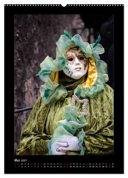 Produktbild: Venezianische Masken HALLia VENEZia Schw&auml;bisch Hall (hochwertiger Premium Wandkalender 2027 DIN A2 hoch), Kunstdruck in Hochglanz