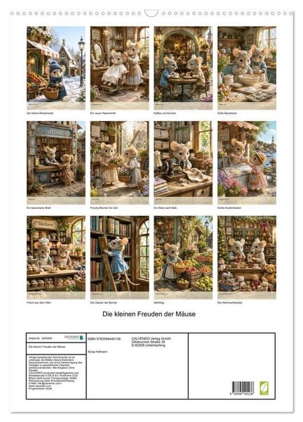 Produktbild: Die kleinen Freuden der M&auml;use (Wandkalender 2027 DIN A2 hoch), CALVENDO Monatskalender
