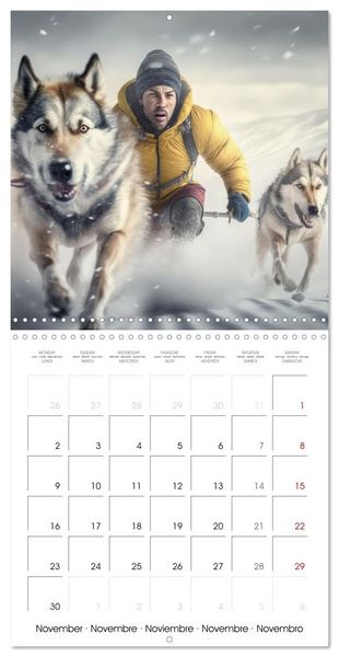 Produktbild: Des huskies adorables (Calendrier mural carr&eacute; 2026 30x30 cm) Calendrier double avec une page pour vos prises de notes