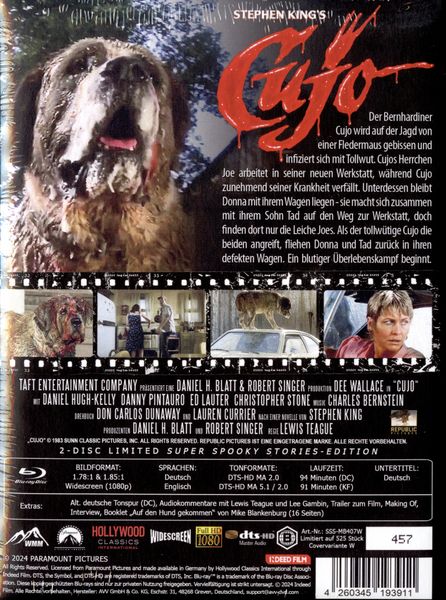 Produktbild: CUJO - Mediabook Wattiert (KINOFASSUNG + DIRECTOR'S CUT) [2 BRs]