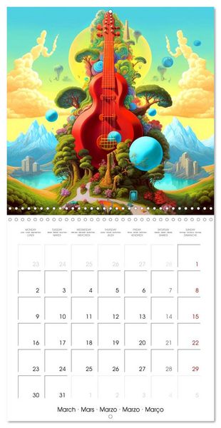 Produktbild: Vibrant Music (Wall Calendar 2026 12 &times; 12 Inch) CALVENDO 12 Month Wall Calendar