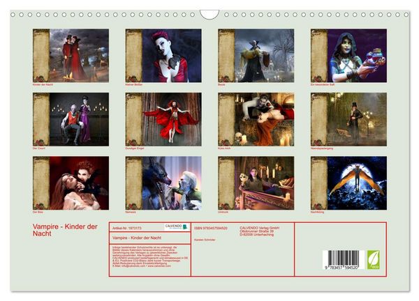 Produktbild: Vampire - Kinder der Nacht (Wandkalender 2026 DIN A3 quer), CALVENDO Monatskalender