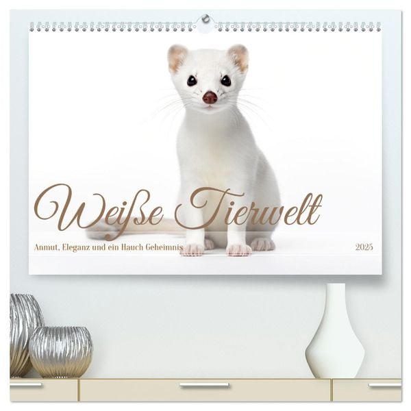 Weiße Tierwelt (hochwertiger Premium Wandkalender 2025 DIN A2 quer), Kunstdruck in Hochglanz