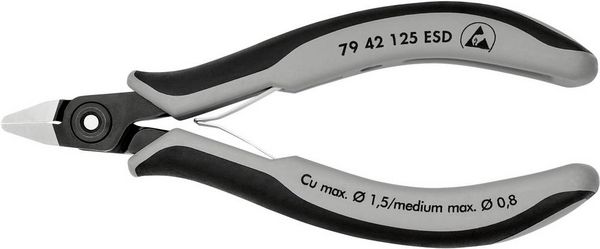 Produktbild: Knipex 79 42 125 ESD ESD Seitenschneider ohne Facette 125mm