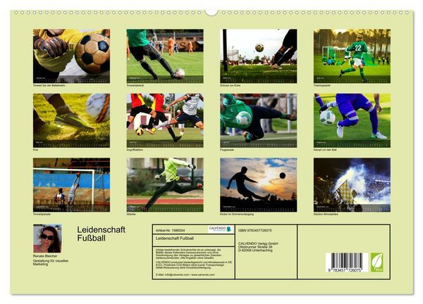Produktbild: Leidenschaft Fu&szlig;ball (hochwertiger Premium Wandkalender 2026 DIN A2 quer), Kunstdruck in Hochglanz