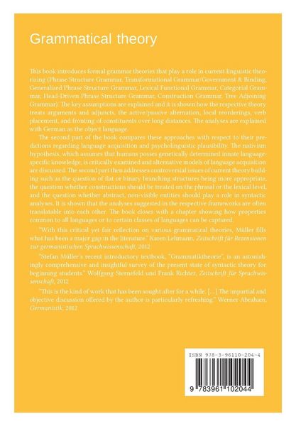 Produktbild: Grammatical theory / volume 2