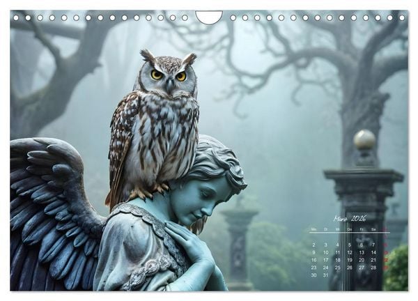 Produktbild: Schattenkuss - Tiere in den Armen der Nacht (Wandkalender 2026 DIN A4 quer), CALVENDO Monatskalender