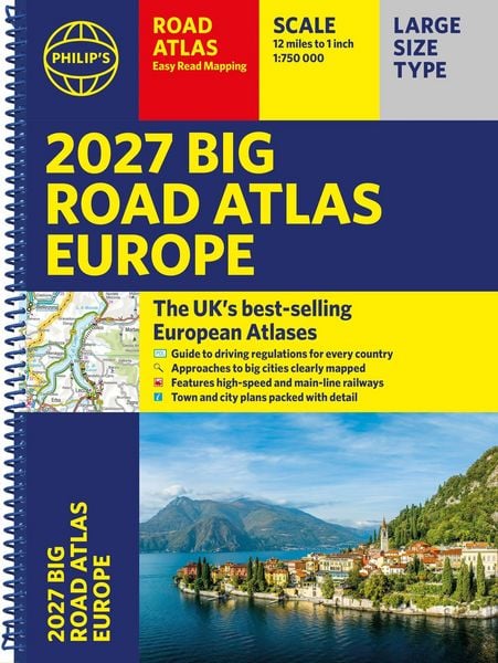 Produktbild: Philip's 2027 Big Road Atlas of Europe