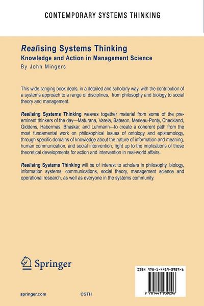 Produktbild: Realising Systems Thinking: Knowledge and Action in Management Science