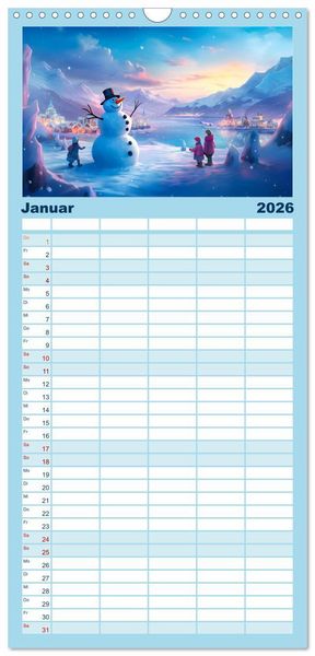 Produktbild: Familienplaner 2026 - Magie der Kindheit mit 5 Spalten (Wandkalender, 21 x 45 cm) CALVENDO