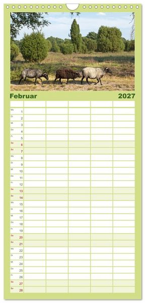 Produktbild: Familienplaner 2027 - Die L&uuml;neburger Heide - Ausflugsziel im Norden mit 5 Spalten (Wandkalender, 21 x 45 cm) CALVENDO