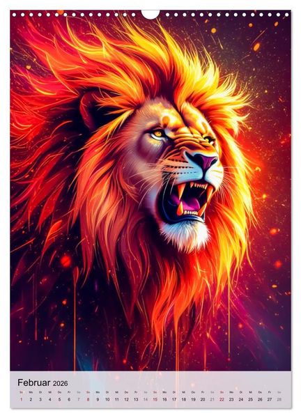 Produktbild: Neon Wildlife (Wandkalender 2026 DIN A3 hoch), CALVENDO Monatskalender