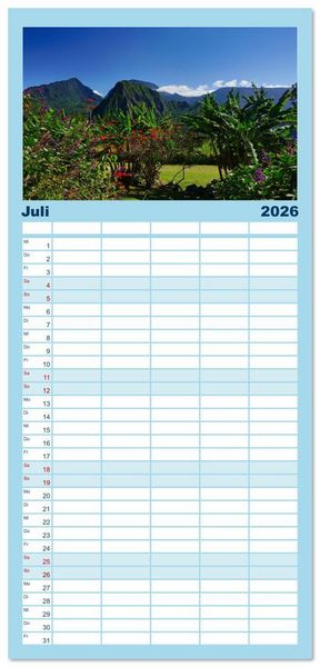 Produktbild: Familienplaner 2026 - La Reunion - Traumhafte K&uuml;sten und Hochgebirge mit 5 Spalten (Wandkalender, 21 x 45 cm) CALVENDO