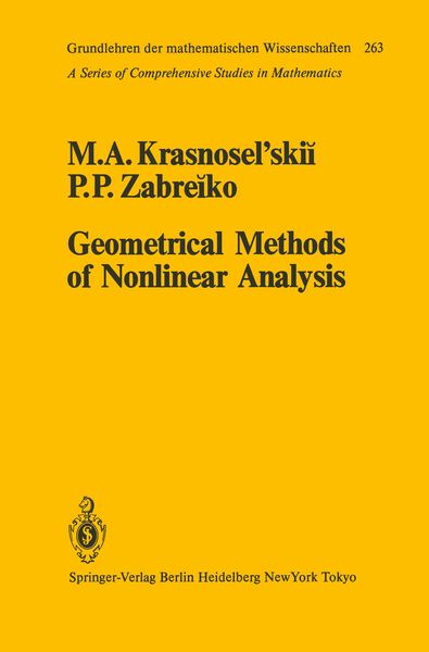 Produktbild: Geometrical Methods of Nonlinear Analysis