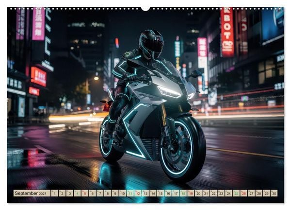 Produktbild: E-Motorrad-Biker (hochwertiger Premium Wandkalender 2027 DIN A2 quer), Kunstdruck in Hochglanz
