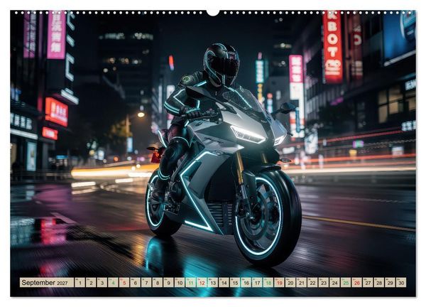 Produktbild: E-Motorrad-Biker (Wandkalender 2027 DIN A2 quer), CALVENDO Monatskalender