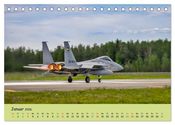 Produktbild: Luft&uuml;berlegenheit - Kampfjets in Aktion (Tischkalender 2026 DIN A5 quer), CALVENDO Monatskalender