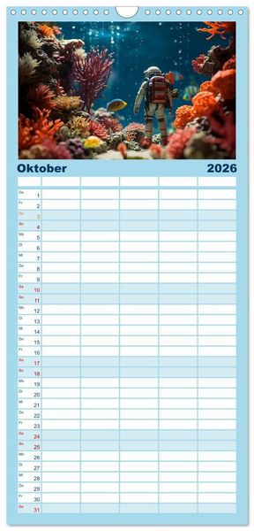 Produktbild: Familienplaner 2026 - Abenteuer Spielzeugland rund ums Wasser mit 5 Spalten (Wandkalender, 21 x 45 cm) CALVENDO