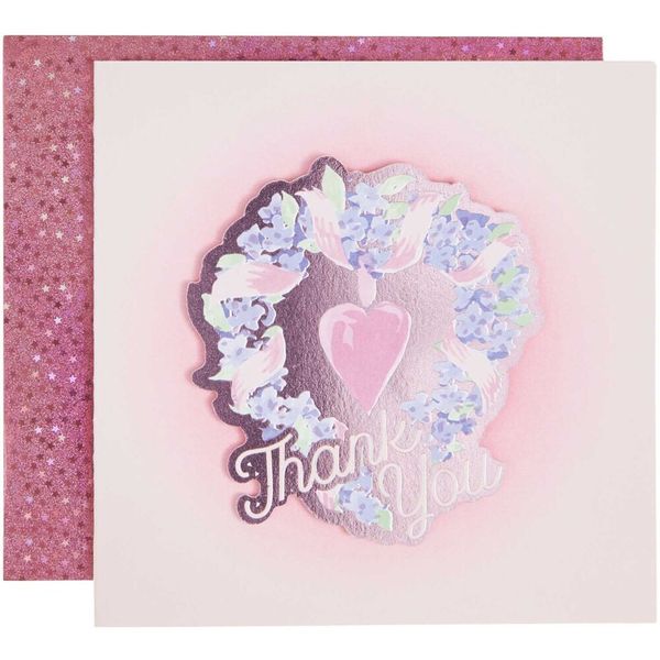 3D-Grußkarte La Vie en Rose, Thank You, 14 x 14
