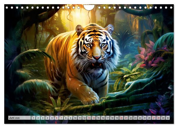 Produktbild: Jahr des Tigers - Portr&auml;ts des chinesischen Tierkreiszeichens (Wandkalender 2026 DIN A4 quer), CALVENDO Monatskalender