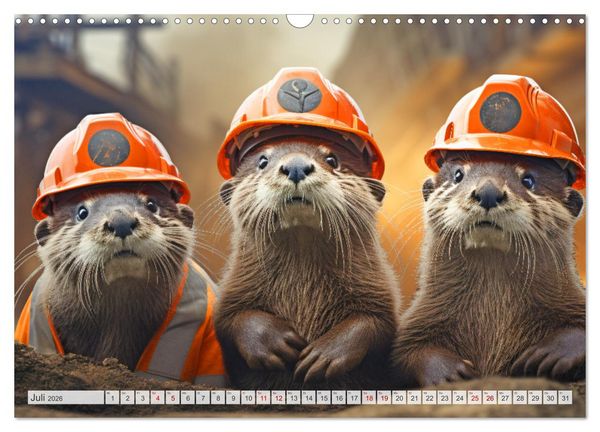 Produktbild: Otter bei der Arbeit (Wandkalender 2026 DIN A3 quer), CALVENDO Monatskalender