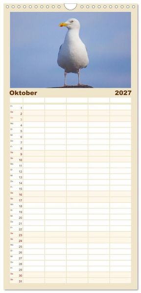 Produktbild: Familienplaner 2027 - An der Nordsee mit 5 Spalten (Wandkalender, 21 x 45 cm) CALVENDO