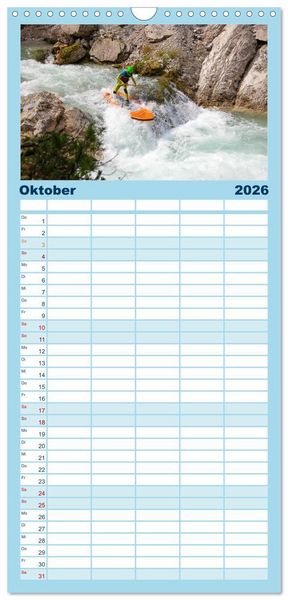 Produktbild: Familienplaner 2026 - Wildwasser Stand up mit 5 Spalten (Wandkalender, 21 x 45 cm) CALVENDO