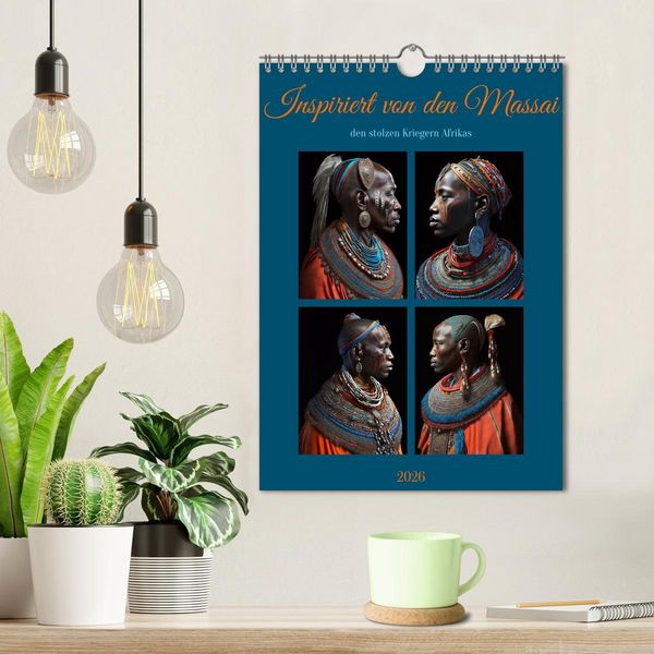 Produktbild: Inspiriert von den Massai, den stolzen Kriegern Afrikas (Wandkalender 2026 DIN A4 hoch), CALVENDO Monatskalender