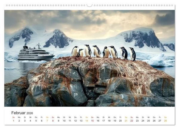 Produktbild: Antarktis - eisige Sch&ouml;nheit (hochwertiger Premium Wandkalender 2026 DIN A2 quer), Kunstdruck in Hochglanz