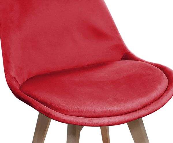 Produktbild: HTI-Living Stuhl Atlanta Velvet Rot 2er-Set Stuhl Atlanta Velvet Rot 2er-Set