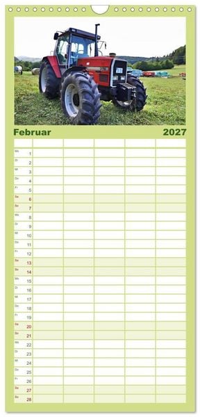 Produktbild: Familienplaner 2027 - M&auml;nnerspielzeug Traktor Inspirationen mit 5 Spalten (Wandkalender, 21 x 45 cm) CALVENDO