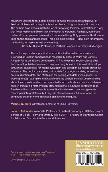 Produktbild: Maximum Likelihood for Social Science