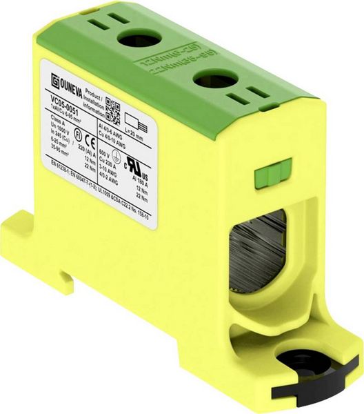 Produktbild: Ouneva Group VC05-0051 Verteilerblock Schrauben Gelb-Gr&uuml;n 1St.