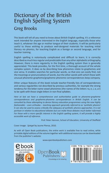 Produktbild: Dictionary of the British English Spelling System
