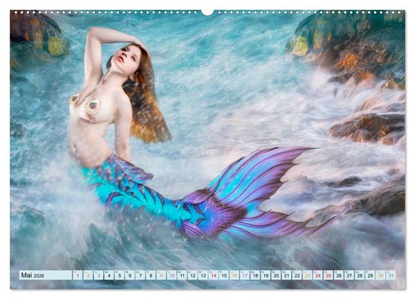 Produktbild: Meerjungfrauen - Fantasiesch&ouml;nheiten (Wandkalender 2026 DIN A2 quer), CALVENDO Monatskalender