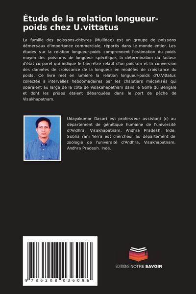 Produktbild: &Eacute;tude de la relation longueur-poids chez U.vittatus