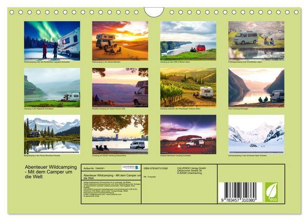 Produktbild: Abenteuer Wildcamping - Mit dem Camper um die Welt (Wandkalender 2026 DIN A4 quer), CALVENDO Monatskalender