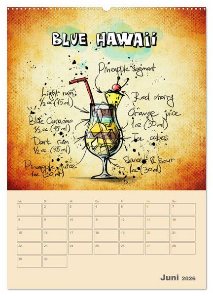 Produktbild: Coole Cocktails (hochwertiger Premium Wandkalender 2026 DIN A2 hoch), Kunstdruck in Hochglanz