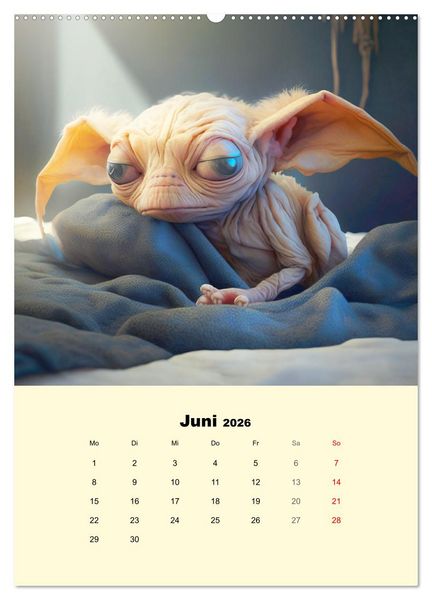 Produktbild: Monsteralarm. Die Invasion der kleinen Qu&auml;lgeister (hochwertiger Premium Wandkalender 2026 DIN A2 hoch), Kunstdruck in Hochglanz