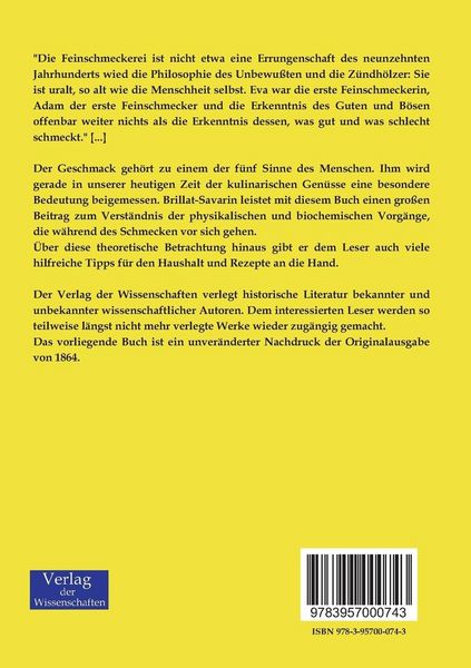 Produktbild: Physiologie des Geschmacks