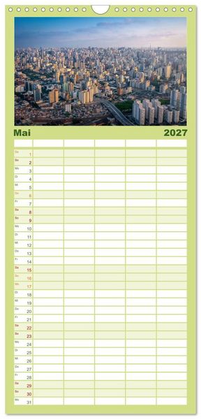 Produktbild: Familienplaner 2027 - Brasilien - Das einzigartige Land in S&uuml;damerika. mit 5 Spalten (Wandkalender, 21 x 45 cm) CALVENDO