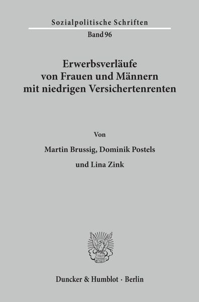 Produktbild: Erwerbsverl&auml;ufe von Frauen und M&auml;nnern mit niedrigen Versichertenrenten.