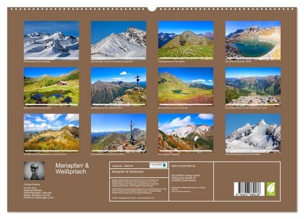 Produktbild: Mariapfarr & Wei&szlig;priach (hochwertiger Premium Wandkalender 2026 DIN A2 quer), Kunstdruck in Hochglanz