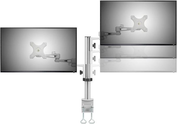 Produktbild: SpeaKa Professional Monitor-Tischhalterung SP-5986112 2 Display(s) 33,0cm (13\") - 68,6cm (27\") Grau H&ouml;henverstellbar, Neigbar