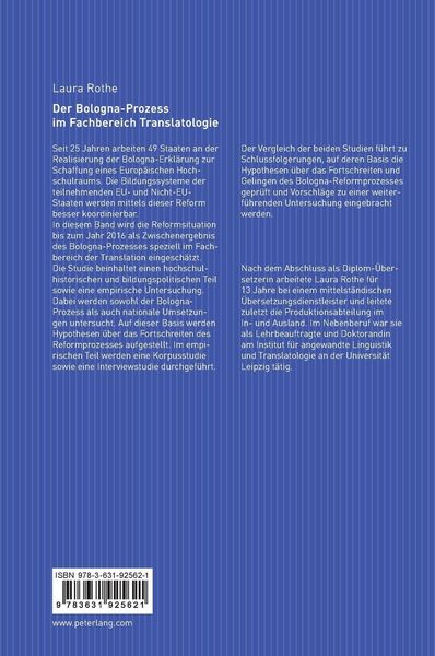 Produktbild: Der Bologna-Prozess im Fachbereich Translatologie