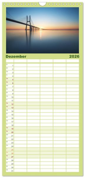 Produktbild: Familienplaner 2026 - Portugal - Von Porto bis zur Algarve mit 5 Spalten (Wandkalender, 21 x 45 cm) CALVENDO