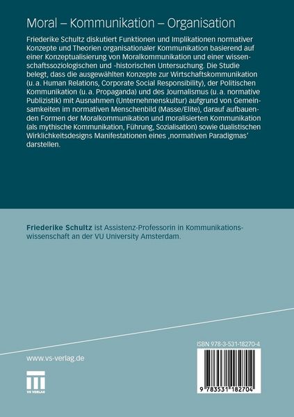 Produktbild: Moral &ndash; Kommunikation &ndash; Organisation
