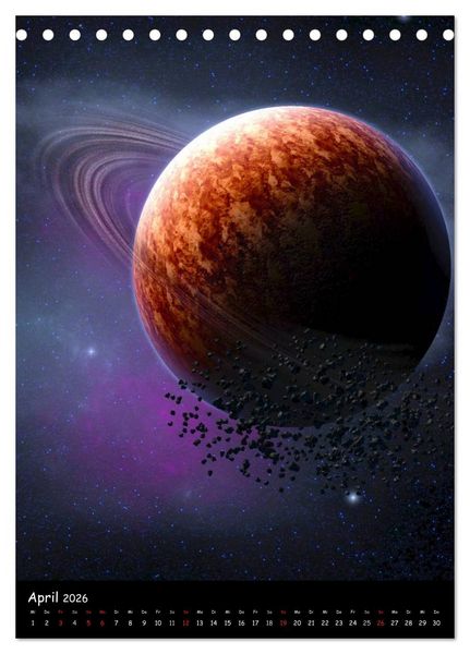 Produktbild: Die Welt der Planeten (Tischkalender 2026 DIN A5 hoch), CALVENDO Monatskalender